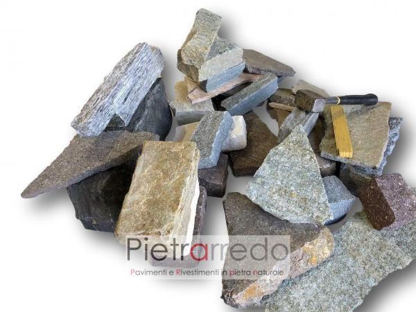 offerta rivestimento in pietra naturale a secco blocchi grezzi binderi masselli in sasso misto pietrarredo milano costi