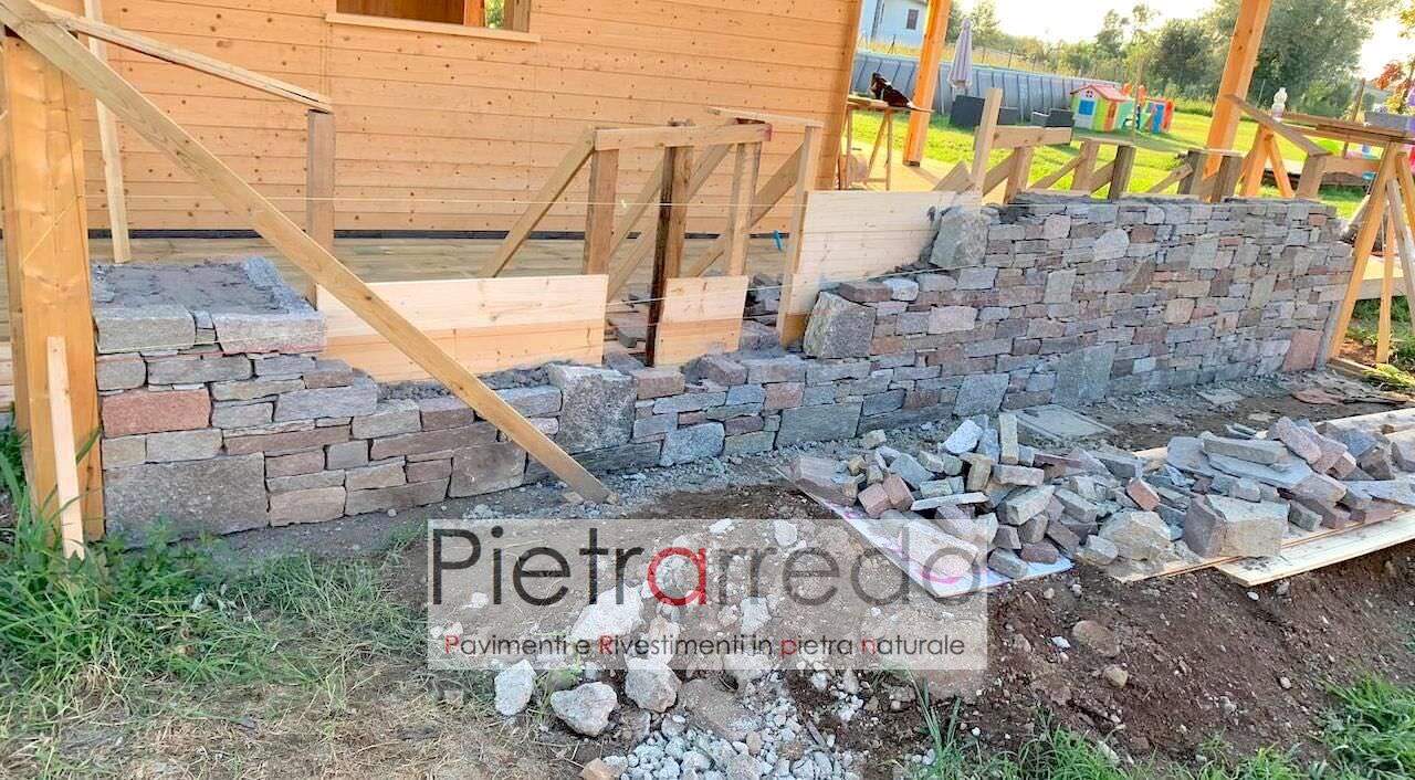 prezzo barbeque muro in sasso pietra grezza pietrarredo milano costo offerte senza fuga