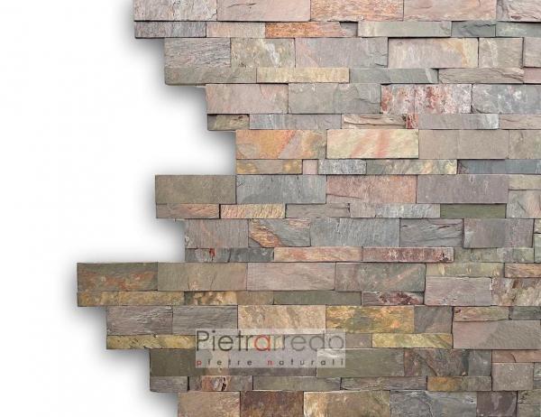 prezzo e price wall parete multicolor ardesia slate per rivestimento muri sasso indiano pietrarredo prezzo