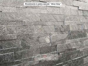 rivestimento facciate e muri abitazioni con pietra naturale silver grey grigio placche mattonelle decorative pietrarredo milano costo