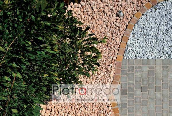 sasso rotondo rosso verona rosa arredo giardino pebbles red pietrarredo price costo milano offerta