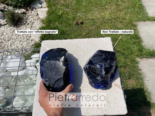 vetro blu oltremare decorativo arredo giardino glass pietrarredo price