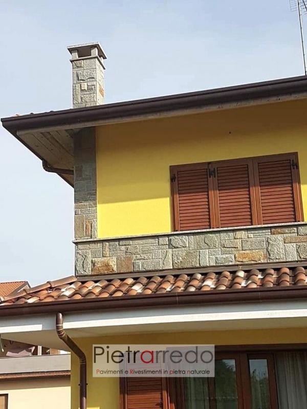 balcone e comignolo rivestito con pietra luserna lati segati bugnato scozzese pietrarredo costo