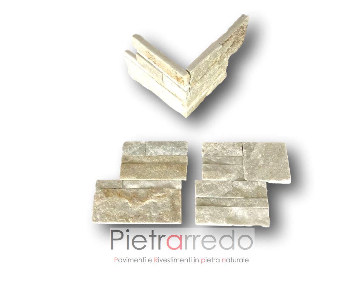 offerta spigoli in pietra naturale per angoli in pietra quarzite beige scozzese placche decorative prezzo pietrarredo