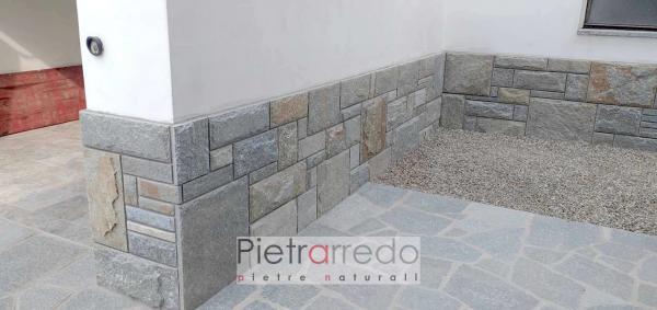 prezzo rivestimento muri e facciate in pietra naturale grigia beige colorata bella pietrarredo milano