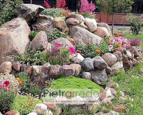 aiuole rocciose giardino ciottolo di fiume alluvionale ticino prezzo costo pietraredo stone garden pebbles