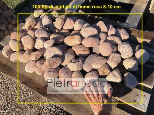 ciottoli decorativi rosa di fiume ticino selezionati prezzo rossi offerta pietrarredo