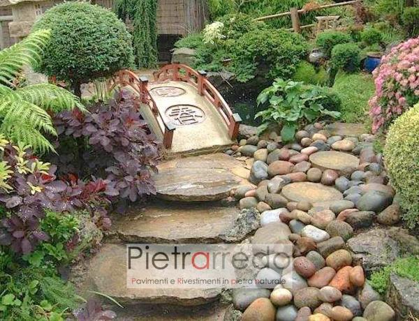 giardino zen roccioso giapponese ciottolo fiume ticino alluvionale sasso prezzo pietrarredo milano