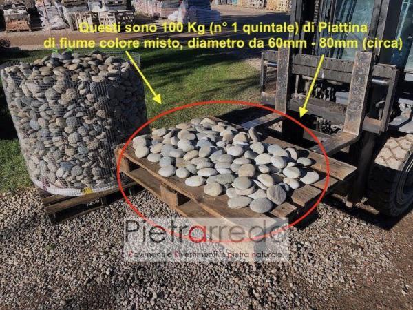 offerta ciottolo piatto piattina di fiume rotondo stone pebbles prezzo pietrarredo milano