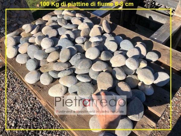 offerta piattina in sasso ciottolo di fiume ticino selezionato prezzo pavimento giardino riccioso pietrarredo