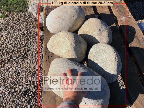 prezzo ciottolo di fiume grande 30 cm diametro per giardini rocciosi fontane laghetti prezzi pietrarredo