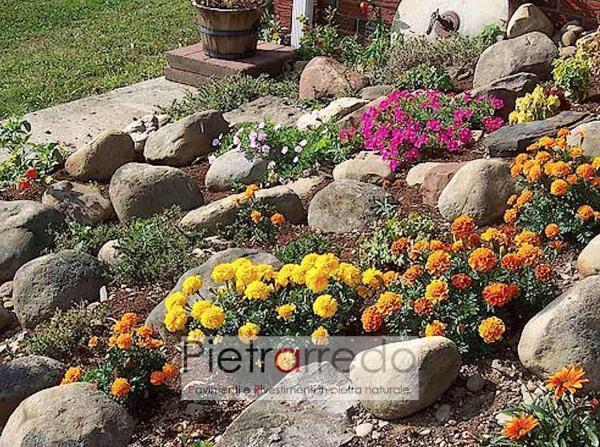 prezzo giardino rioccioso in sasso pebbles grande prezzo pietraredo milano aiuole prato