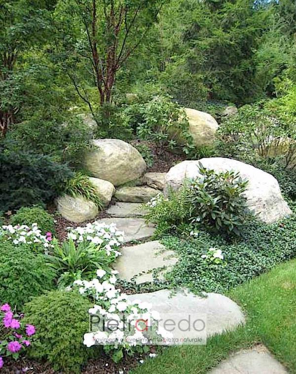 prezzo giardino roccioso con sassi grandi di fiume stone garden zen pietrarredo offerta milano