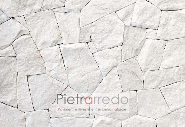 muro a secco con pietra thasos bianca grecia stone cladding pietrarredo Italy costi