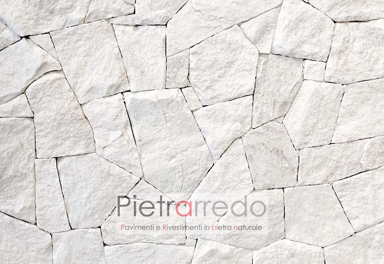 muro a secco con pietra thasos bianca grecia stone cladding pietrarredo Italy costi