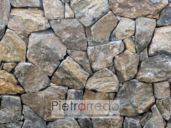 offerta e prezzo pietrarredo parete rivestimento sasso pietra grezza secco costo vendita modello aosta baita facciata