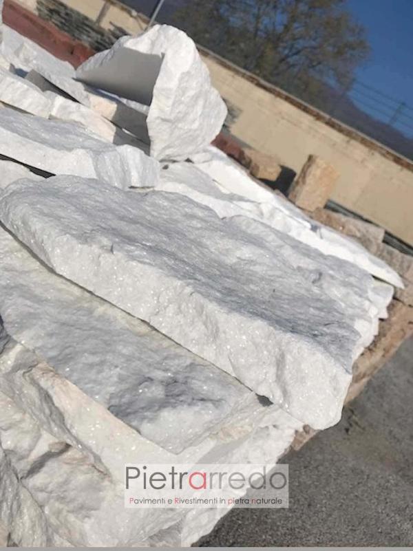 offerta placche decorative in pietra naturale colore bianco lastre per rivestienti stone clading pietraredo costo