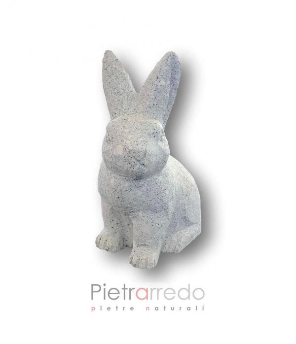 Rabit coniglio lepre in sasso granite stone animal garden decor pietrarredo milano