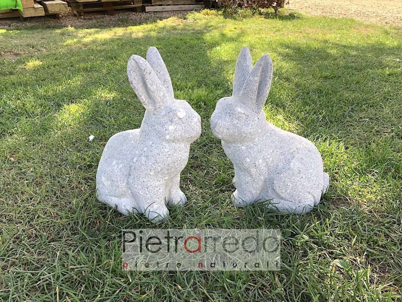 coniglio in sasso per decorazioni giardini garden stone animal rabbit prezzo pietrarredo