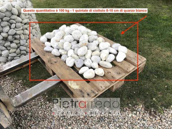 ciottolo di fiume quarzo bianco ticino alluvionale stone garden pebbles white aiuole giardini prezzi pietrarredo milano