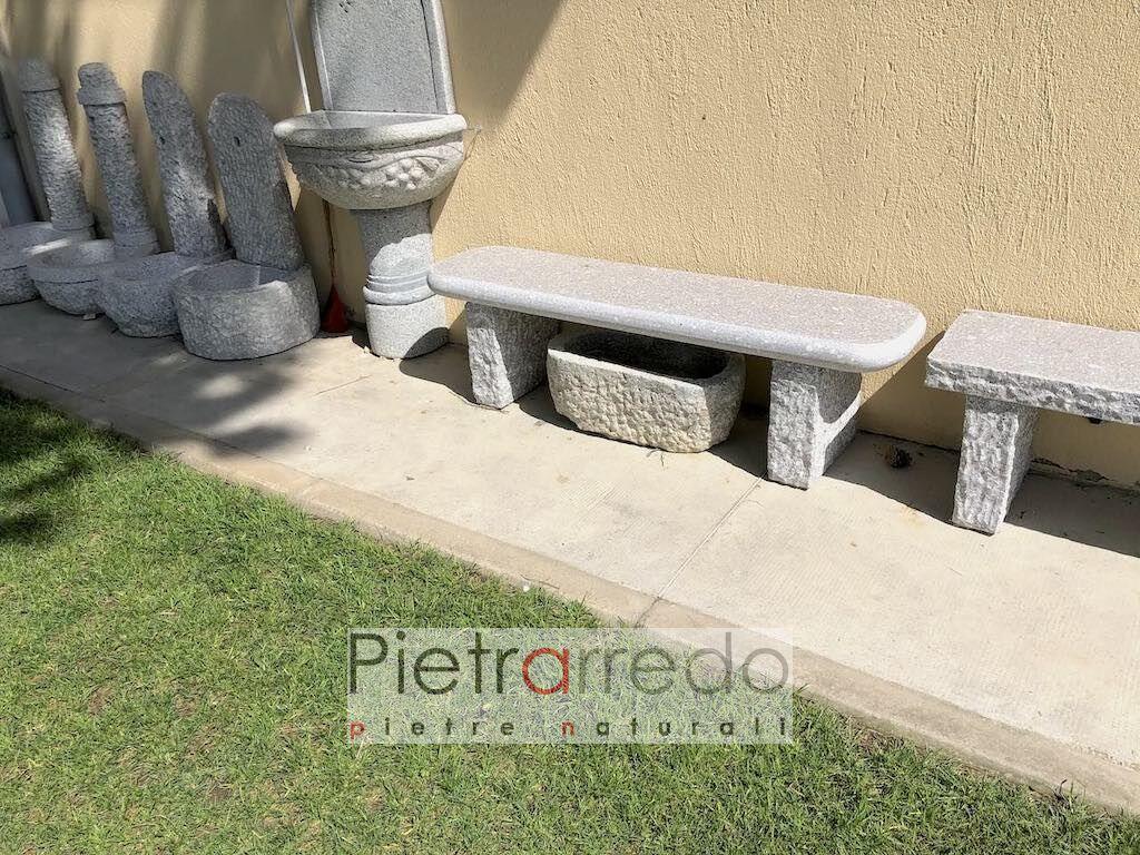offerta panca seduta in giardino granito fatta a mano pietrarredo milano