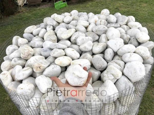 offerta sasso sassolini bianchi di fiume quarzo per arredo giardino pietrarredo milano