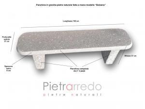 panchina in granito modello bolzano pietrarredo milano stone garden sasso arredo urbano giardini sedute prezzo pietrarredo