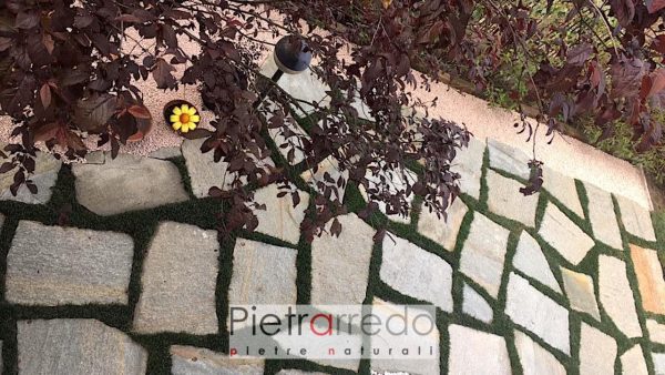 Lastre giganti da giardino informe mosaico belle posa su terra giardino prezzo pietrarredo