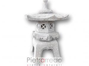 Lanterna giapponese in granito rokkaku yukimi offerta costo bella giardini zen giapponesi costo elegante stone garden lantern