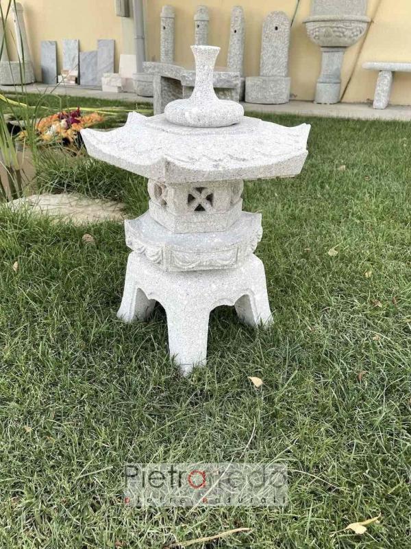 Lanterna giapponese in granito rokkaku yukimi prezzo costi stona garden pietrarredo