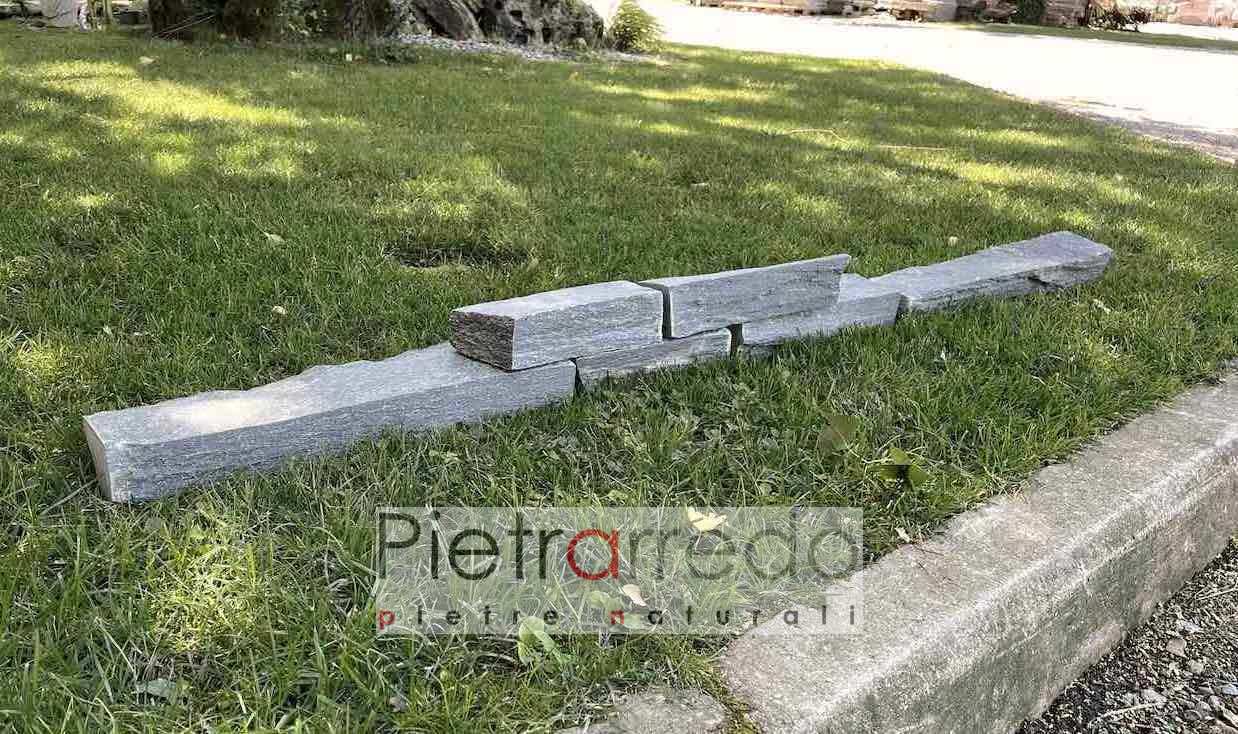 bordure per aiuole blocchetti per parti etro lineare pietra serpentino verde pietrarredo prezzo
