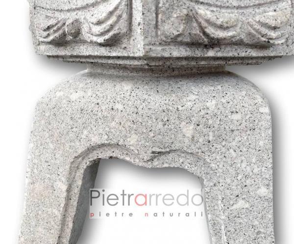 on sale prezzo lanterna giapponese per arredo giardino in pietra fatta a mano della vita rokkaku yukimi stone grey parabiago pietrarredo