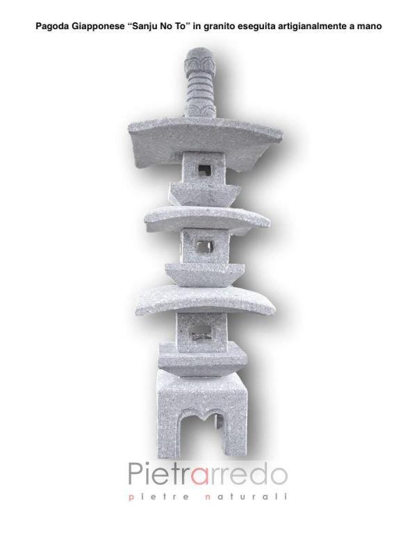 pagoda in sasso giapponese granito fatta a mano costo pietrarredo