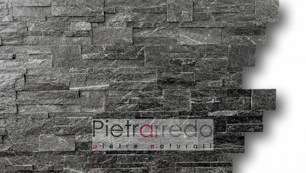 offerta e prezzo placche decorative in pietra naturale per muri e facciate eleganti interne pietrarredo nero prezzo quarzite