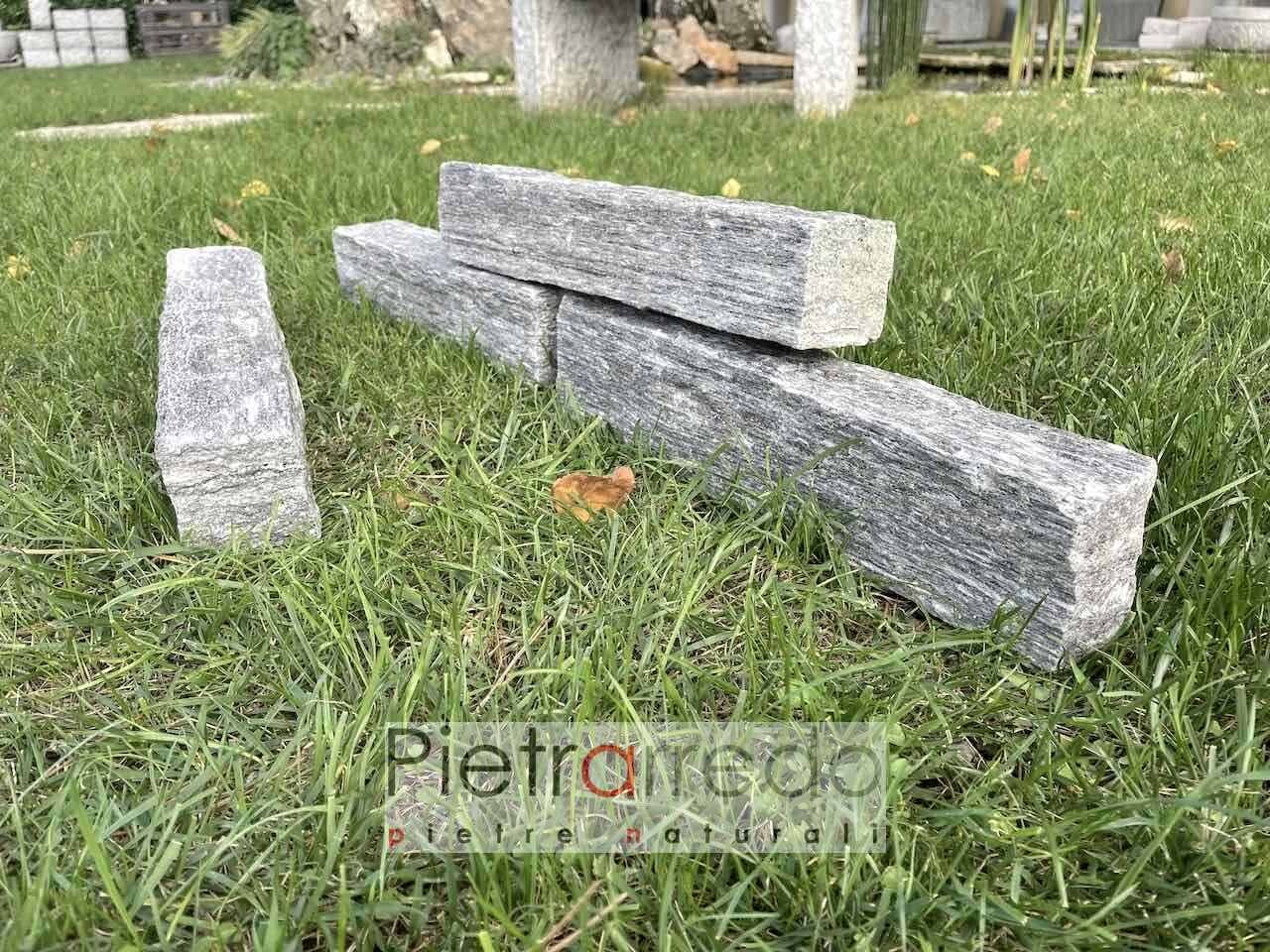 bordure blocchetti mattoni in pietra grigia per aiuole prati pietrarredo milano prezzo costo