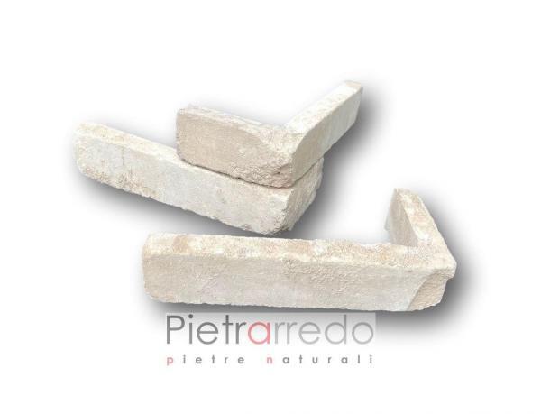 mattonelle ad agolo placchette bianche per rivestimento pilatri spigoli archi pietrarredo prezzo