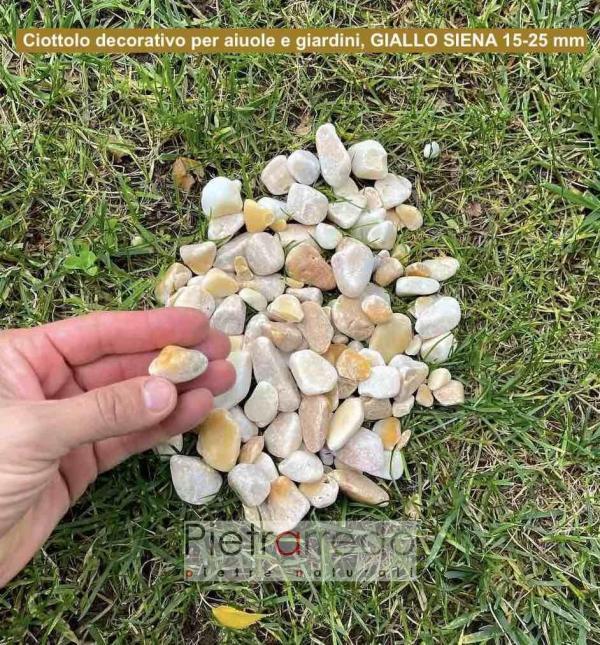 Giallo siena ciottolo arredo giardino stone garden aiuole offerte costi prezzi pietrarredo milano italy pebbles yellow