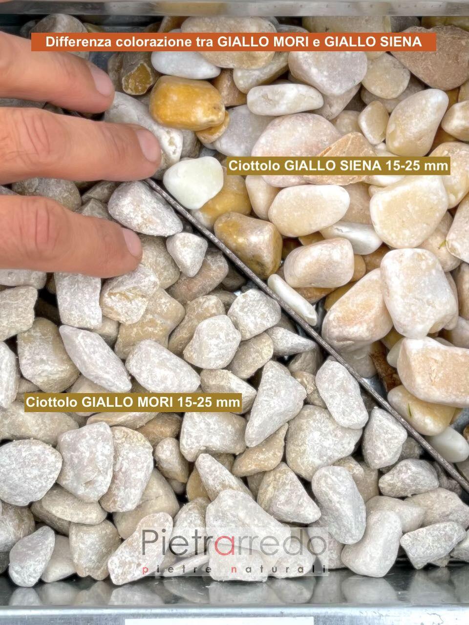 offerta ciottolo iallo siena e giallo miri differenza colore prezzo pietrarredo yellow pebbles