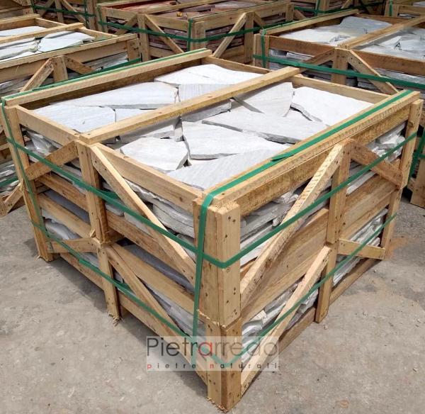 crates of stone paving quartzite white flagstone pietrarredo italy quarzite brasiliana price prezzo