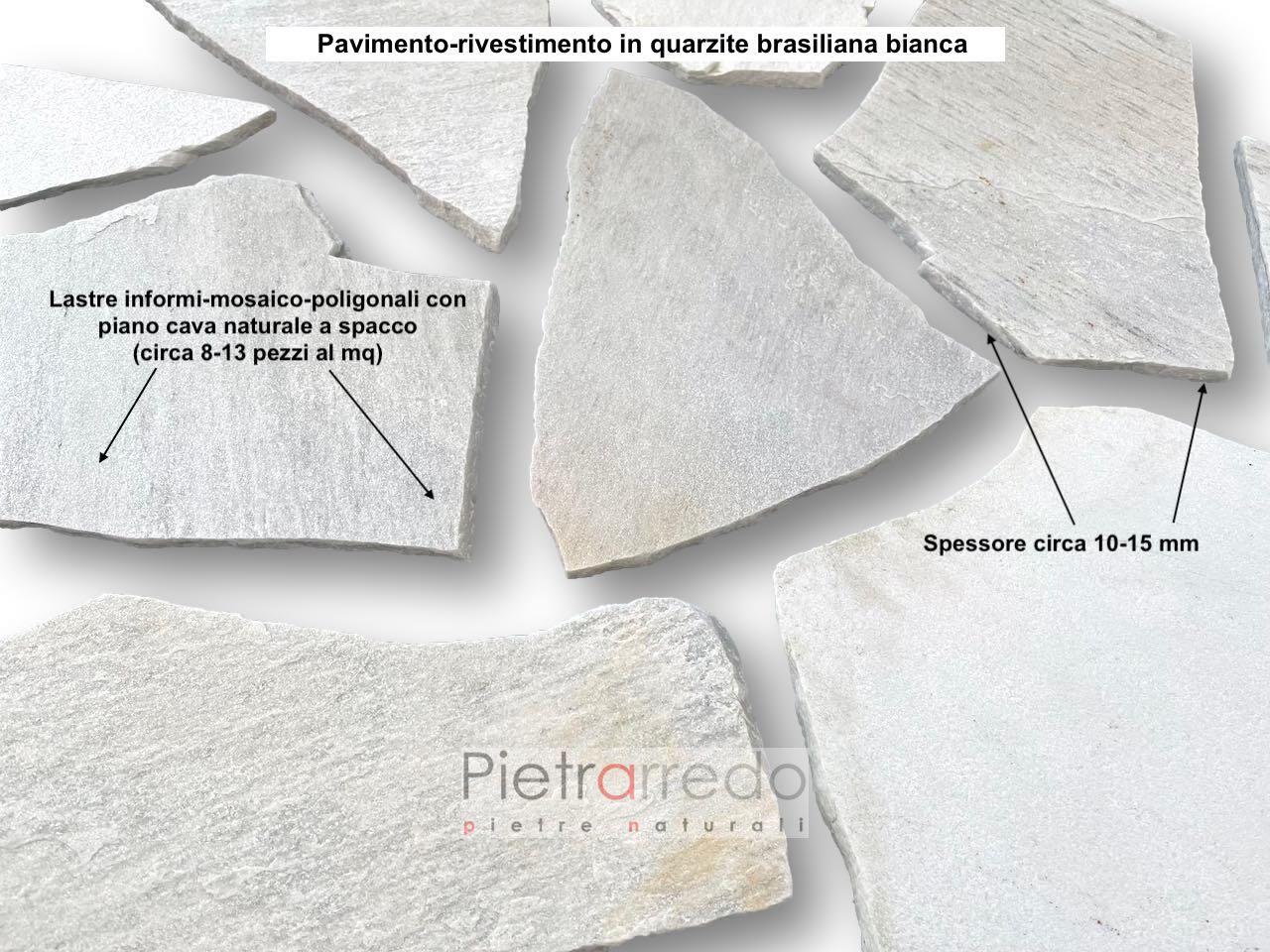 lastrame mosaico opus pavimenti e rivestimenti in pietra quarzite bianca brasiliana pietrarredo prezzo palladiana