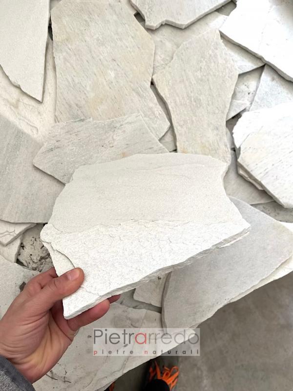 offerta vendita pavimento e rovestimento in qarzite brasiliana bianca mosaico opus costo pietrarredo italy milan