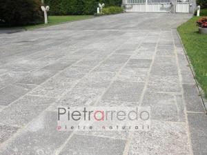 pavimento esterno in beola grigia squadrata selciato antiscivolo paving stone pietra pietrarredo milano prezzo