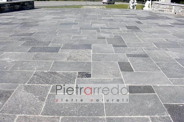 pavimentzione esterna in beola grigia grey lastre segate romana scozzese prezzo pietrarredo