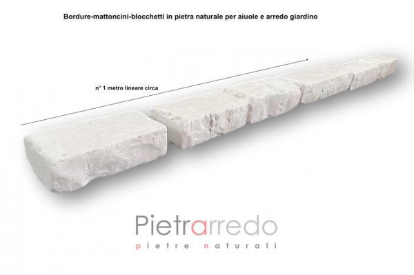 Mattoncini bloccheti mattonelle in pietra per aiuole guiardini pietra naturale antiqua anticata prezzo pietrarredo
