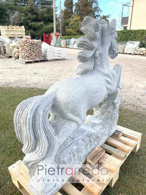 cavallo horse granite sculture pietrarredo price milan italy stone garden animal