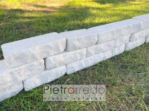 mattoni e blocchetti in sasso bianco per aiuole giardino stone garden pietrarredo milano prezzo