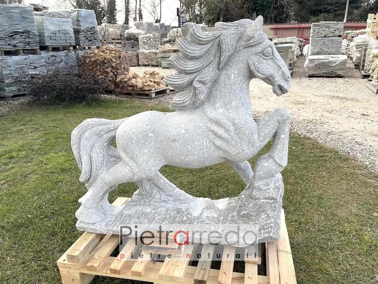 offerta scultura in pietra cavallo maneggio prezzo granito pietra scolpita a mano pietrarredo