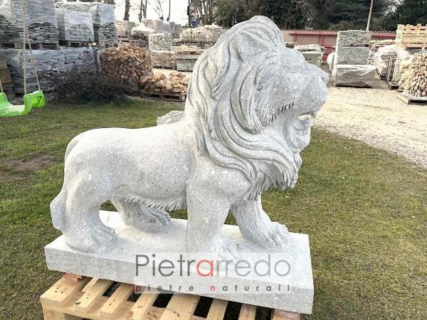 scultura leone bello in granito pietra fatto a mano pietrarredo prezzo costi