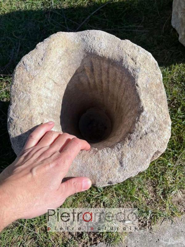 mortai in sasso granito pietrarrredo milano stone garden vaso sasso