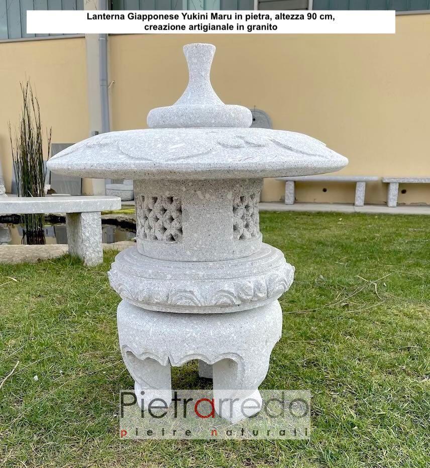 offerta lanterna per giardino giapponese in sasso granito fatta a mano altezza 90 cm maru prezzo pietrarredo